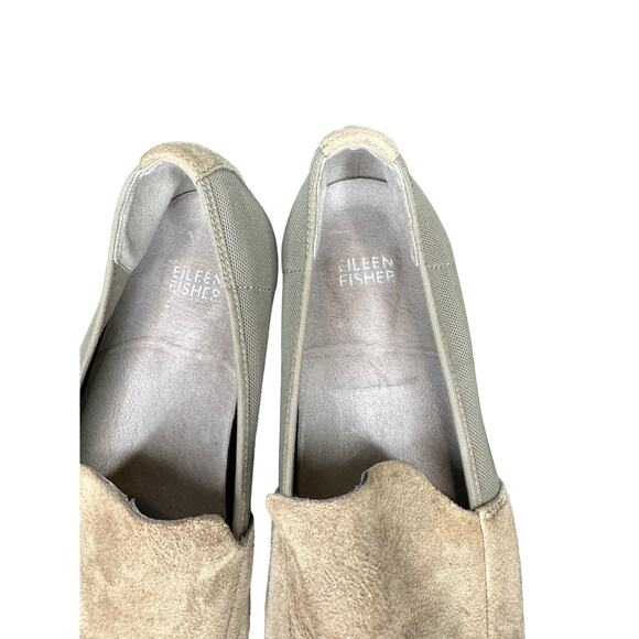 Eileen Fisher Tan Dell Mesh Suede Platform Loafers Size 8 1/2 Work Office - Picture 5 of 10